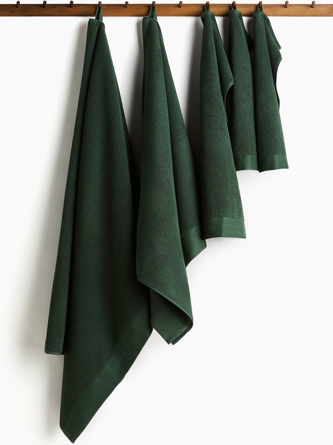 H&M Green 2-Pack Cotton Terry Guest Towels