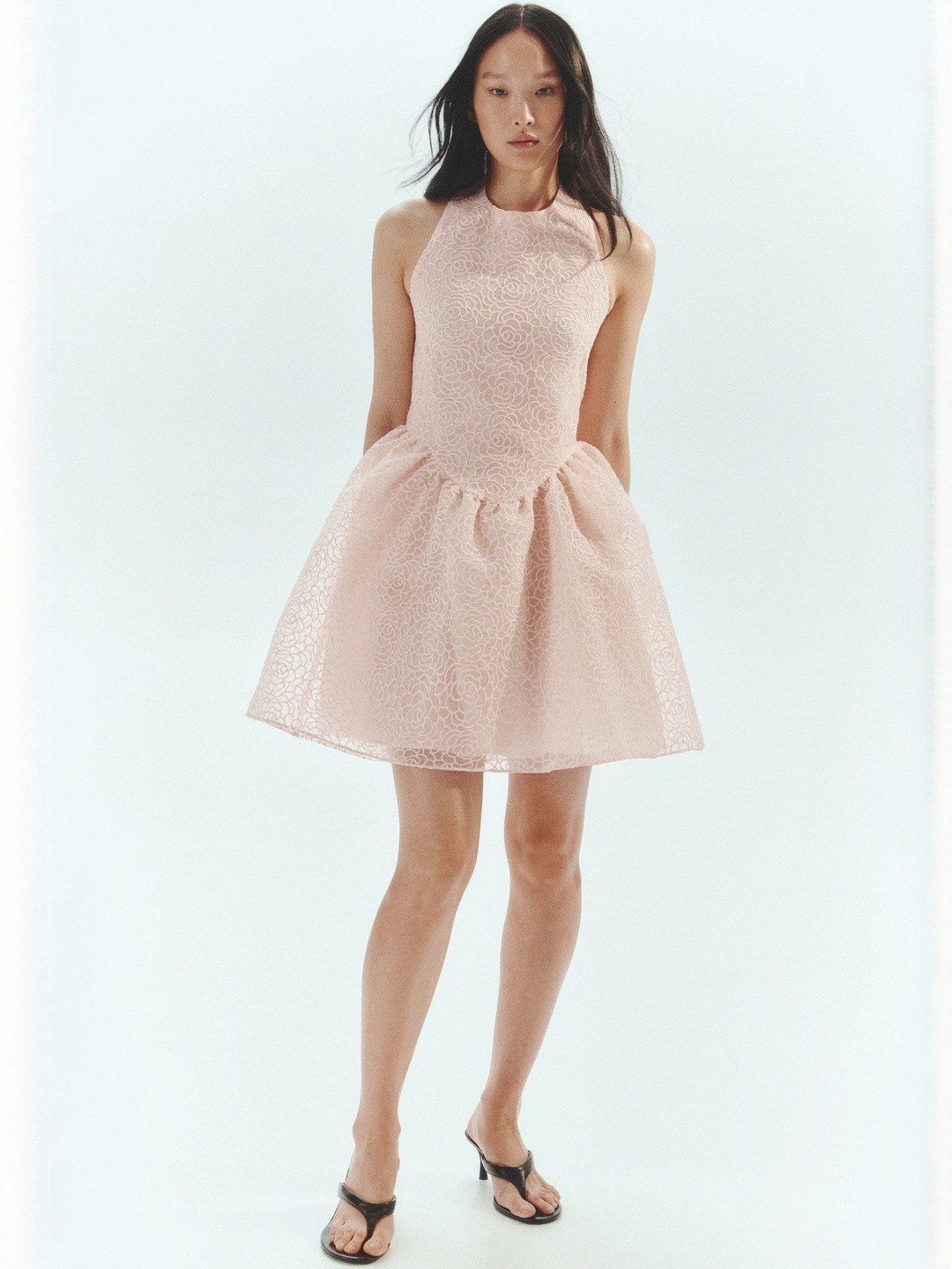 H&M Embroidered Halterneck Dress