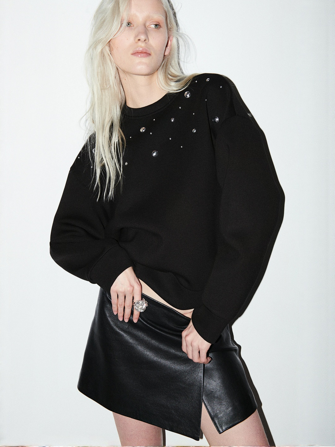 H&M Studded Scuba Sweatshirt
