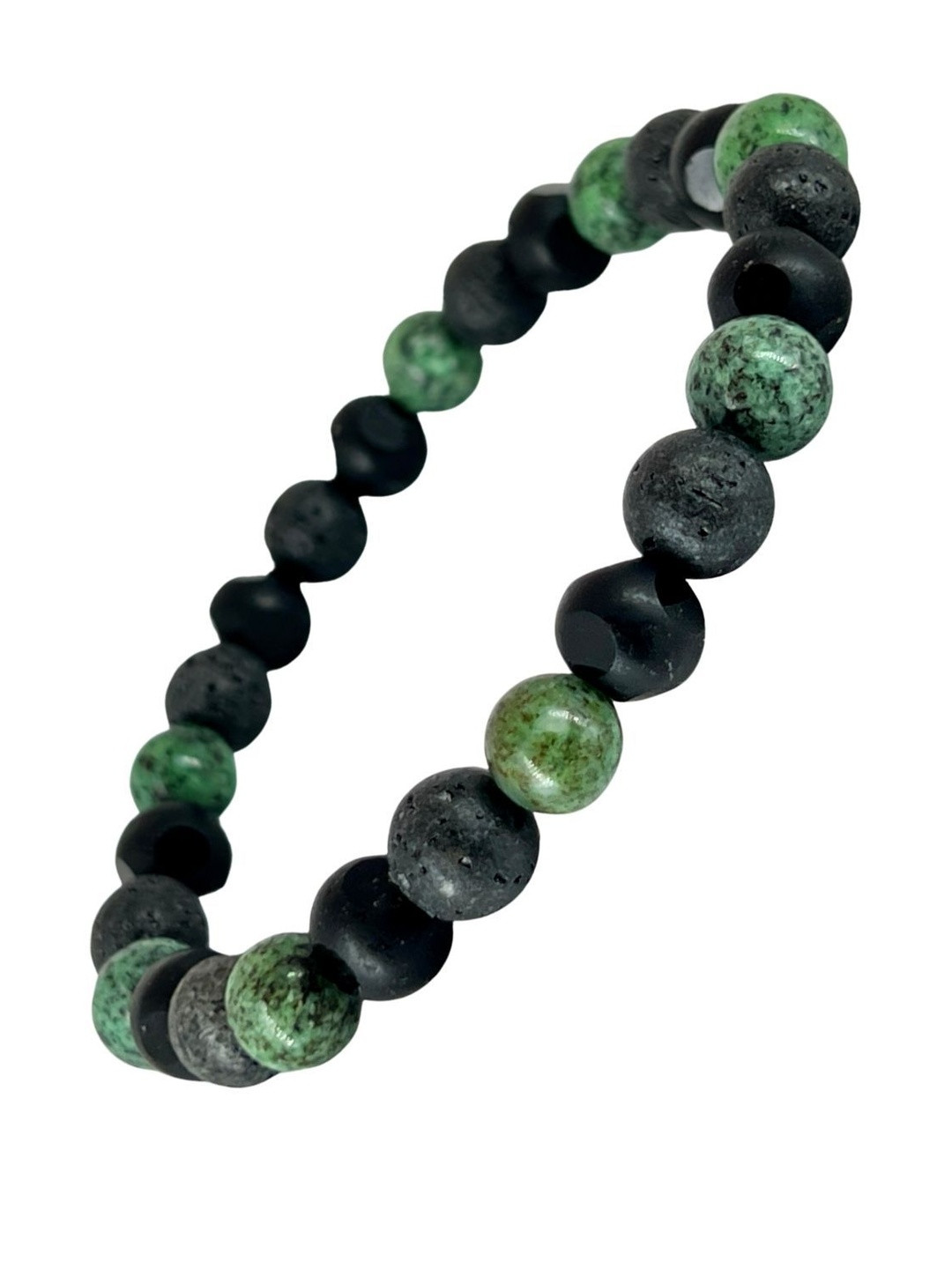 N3VO Men Artificial Beaded Elasticated Core Edge Bracelet