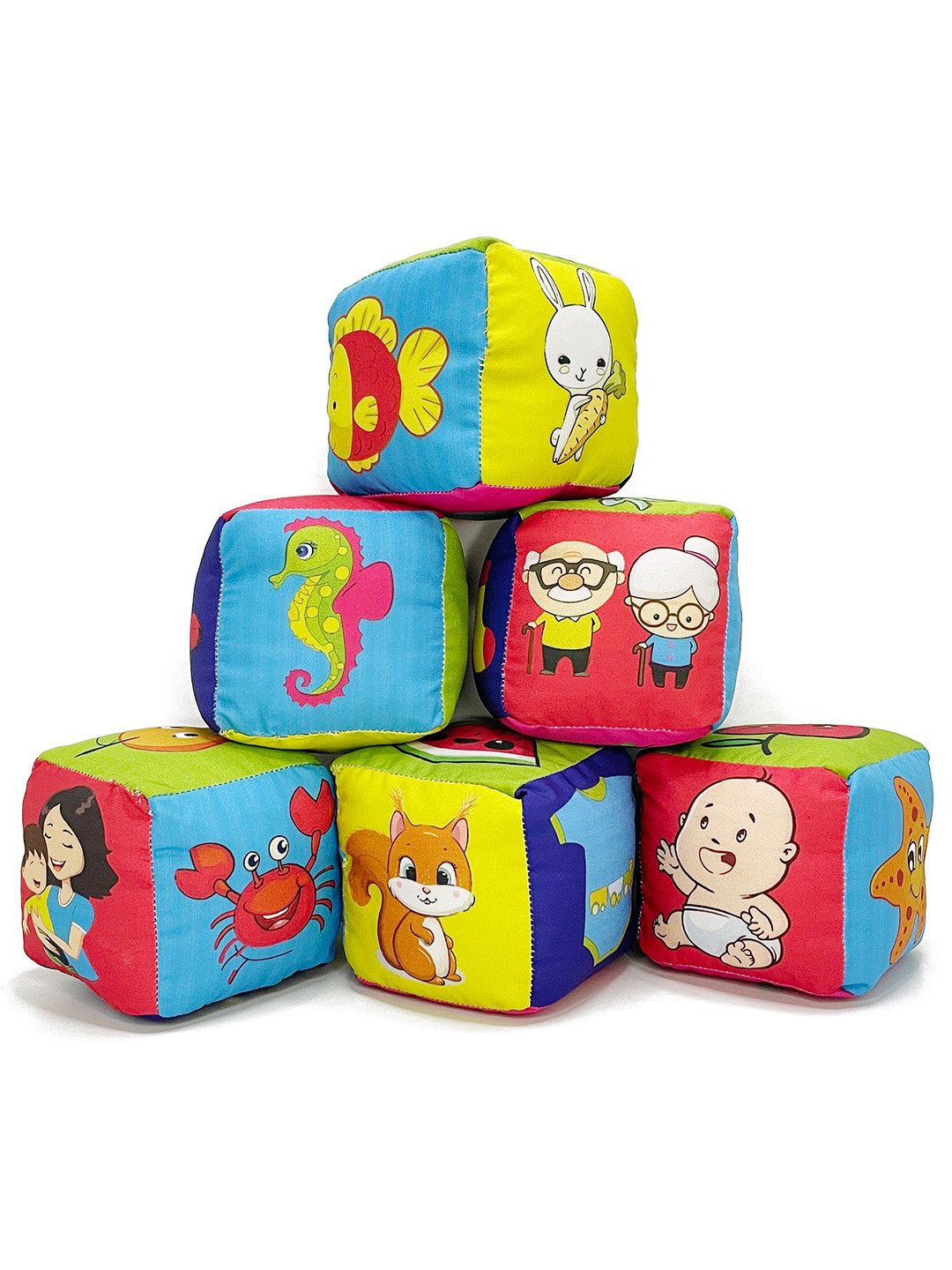 Kafron Kids Set of 6 Dice Cubes Educational Learning Blocks