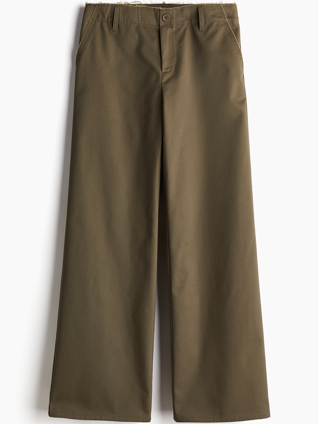 H&M Women Raw-Edge Twill Chinos Trousers