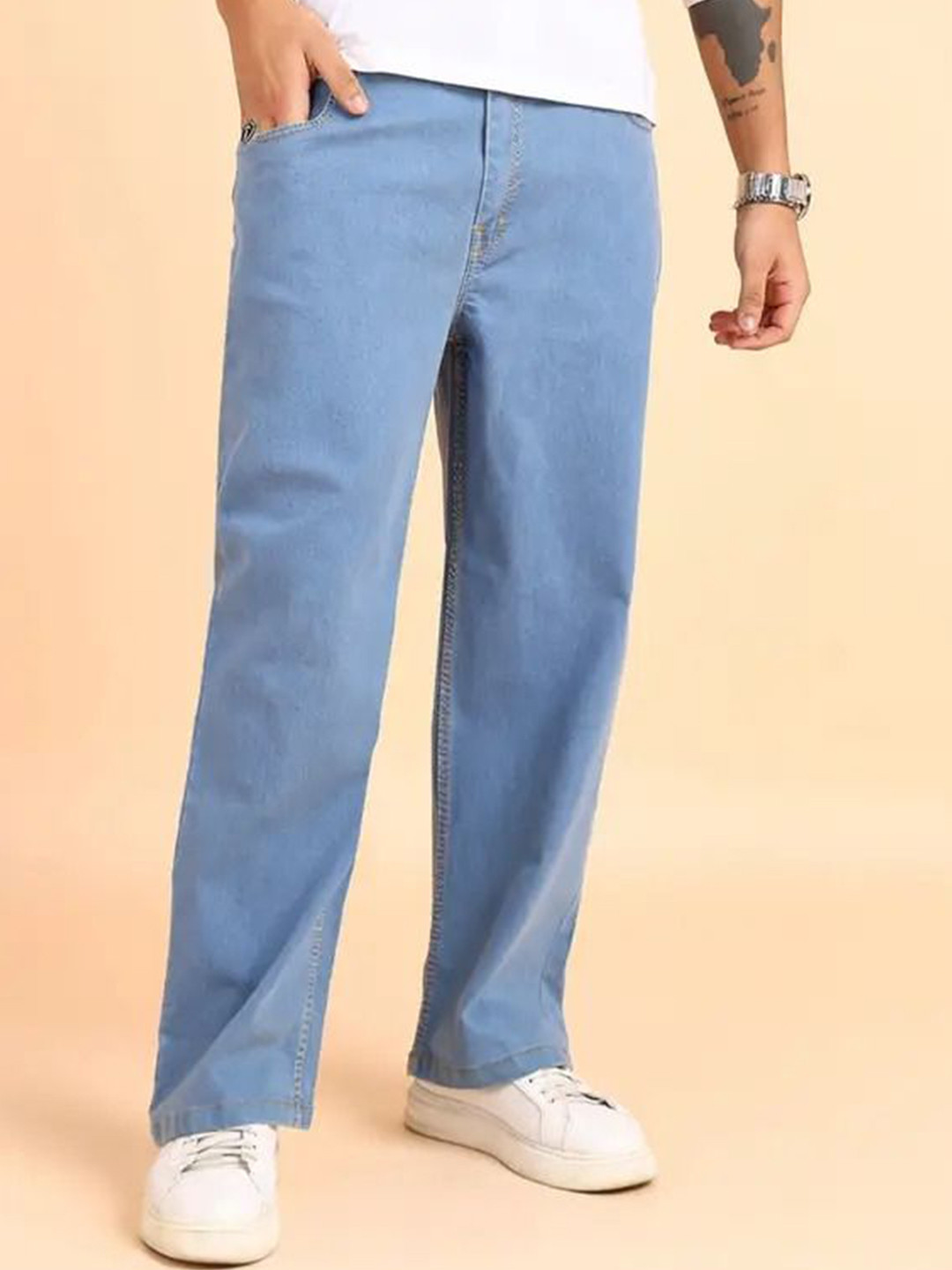 Prozo Men Straight Fit Mid-Rise Jeans