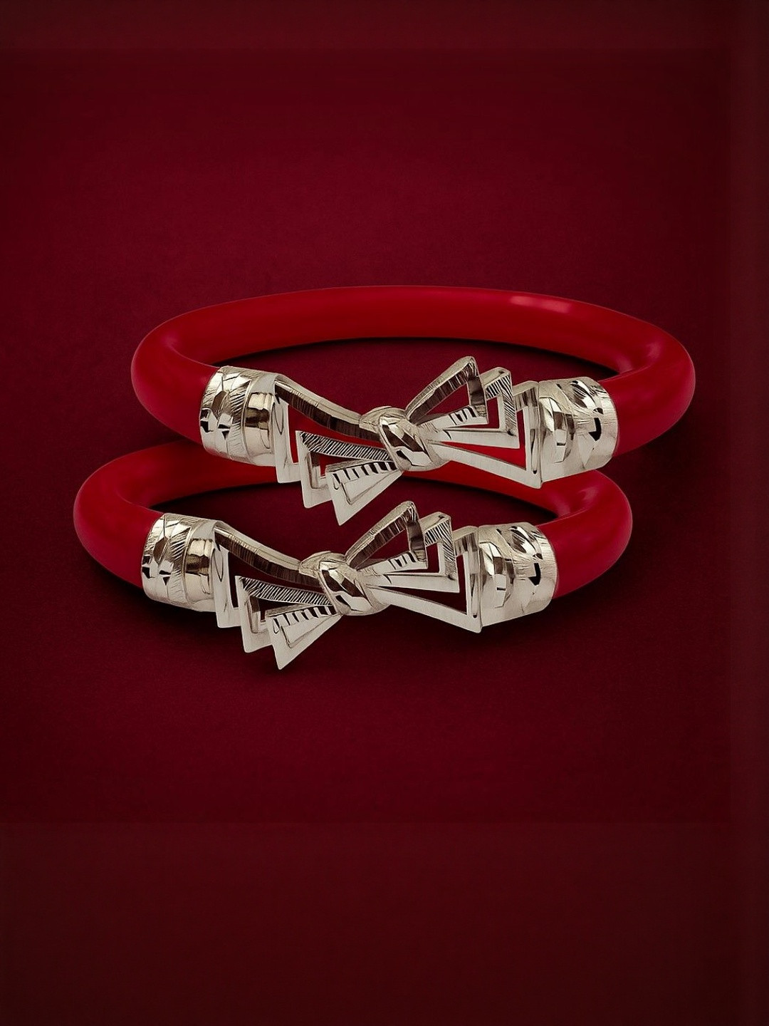 PARASMONI Set of 2 925 Silver Bangles