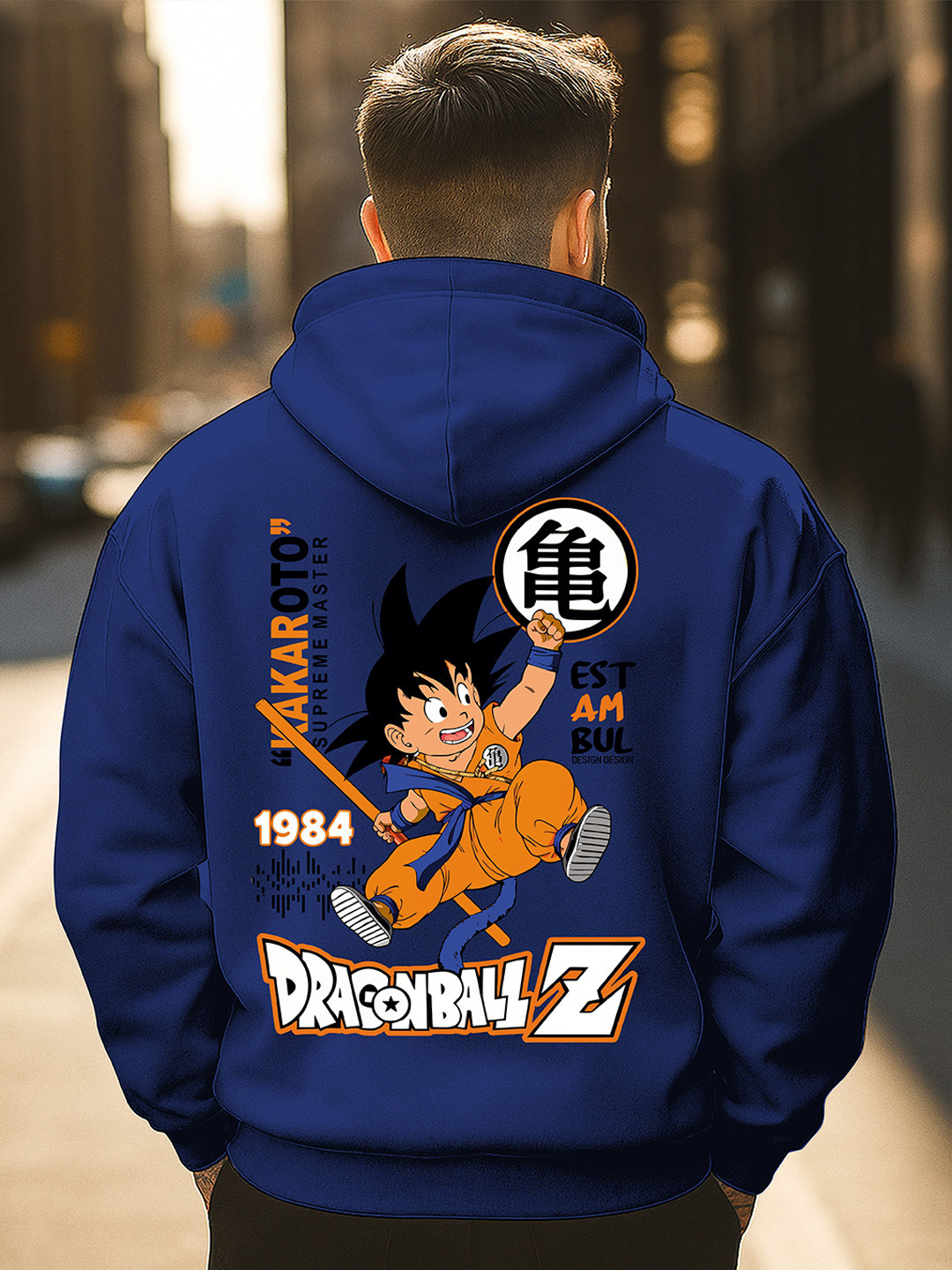 Triptee Men Dragon Ball Z Graphic Printed Full Sleeve Hooded Sweatshirt