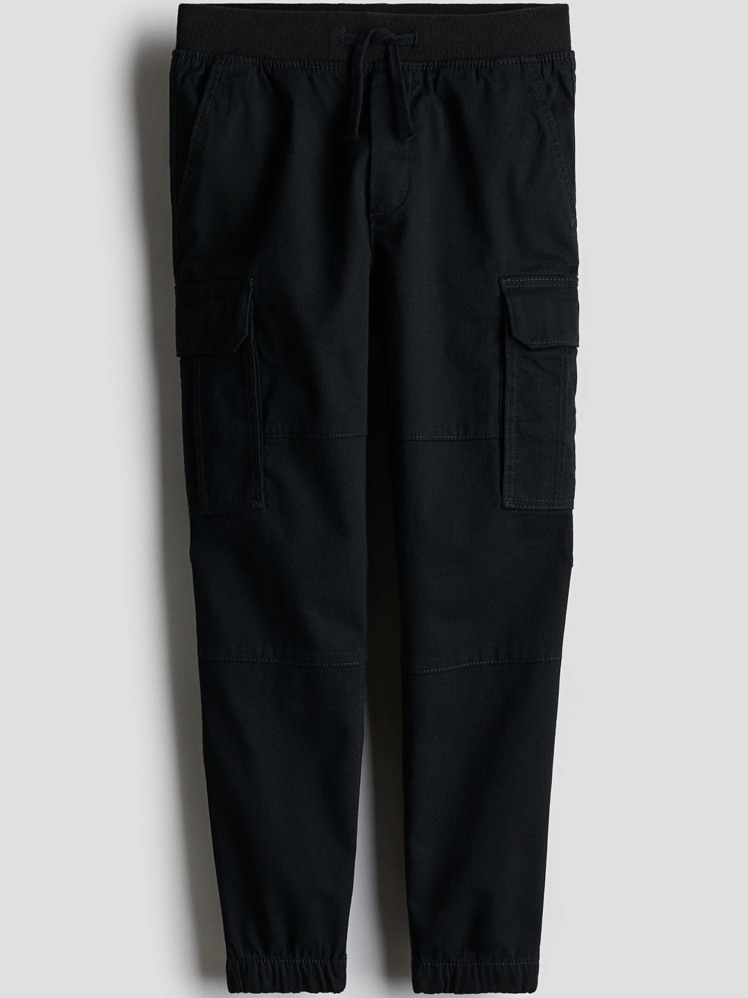 H&M Boys Black Solid Cargo Trousers