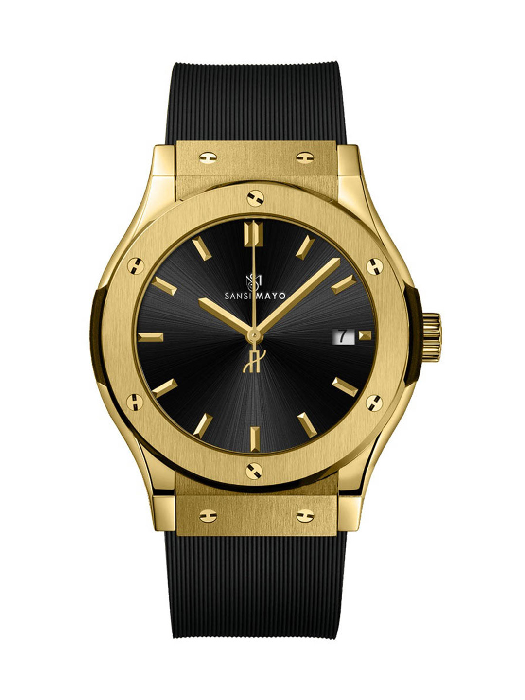 SANSIMAYO GAMA Men Date Aperture Analogue Watch SM-M-73-B-G-B