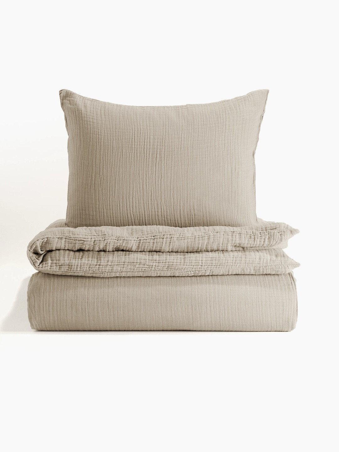 H&M Beige Muslin single duvet cover set