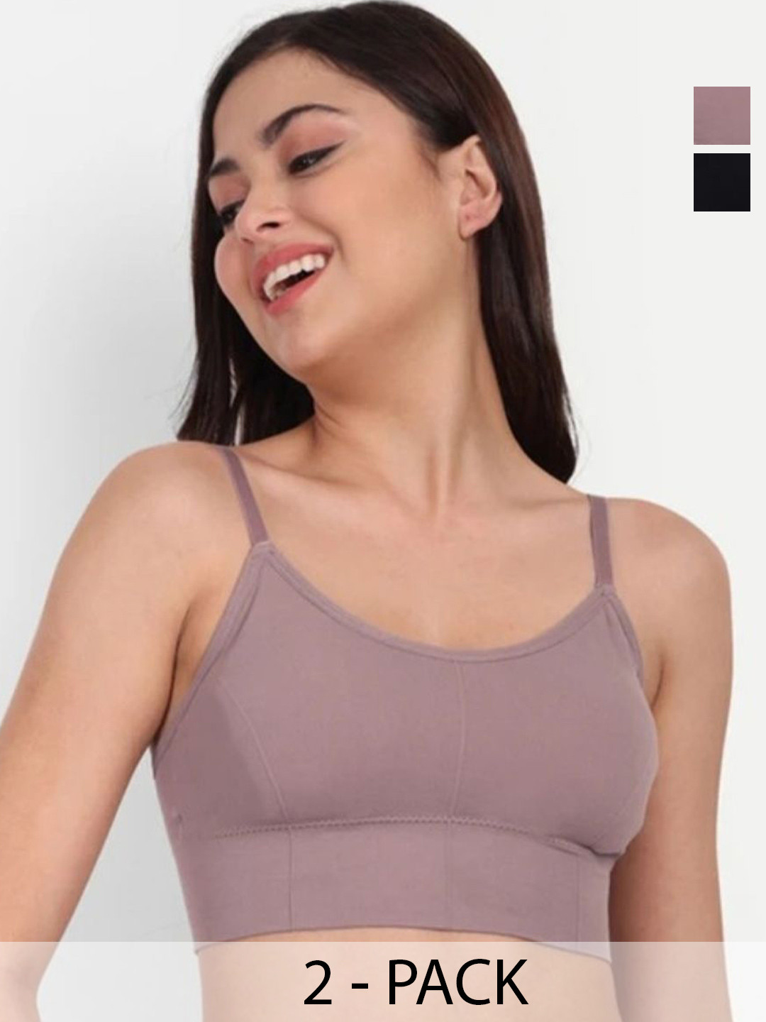 KAMINI Women Pack of 2 Cotton Seamless Padded Bra