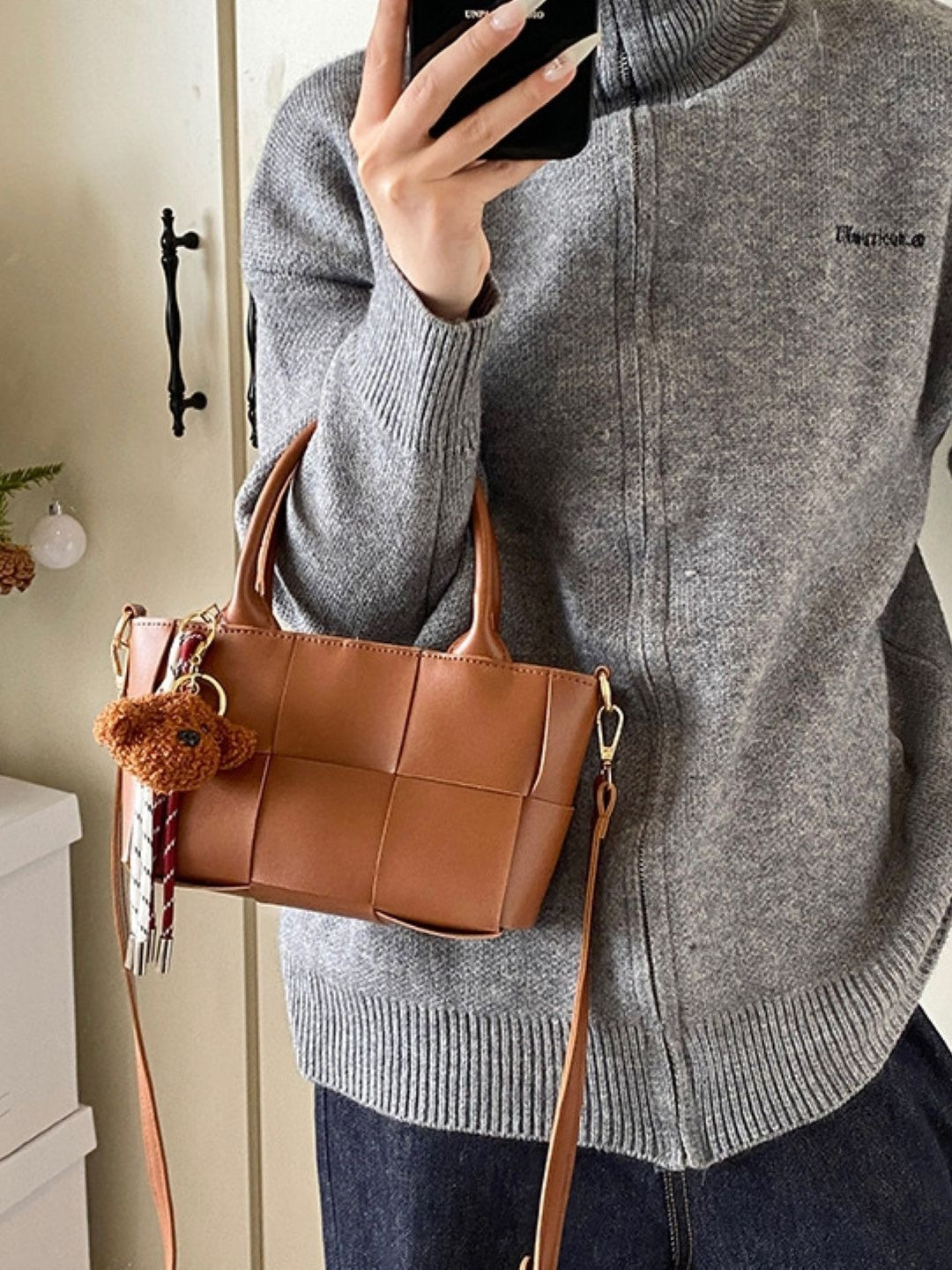 CORSICA Brown Polyester Small Casual Handheld Bag