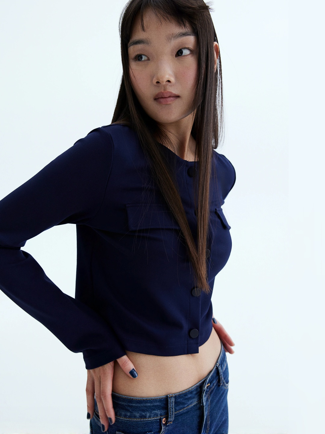 H&M Pocket-Detail Jersey Cardigan