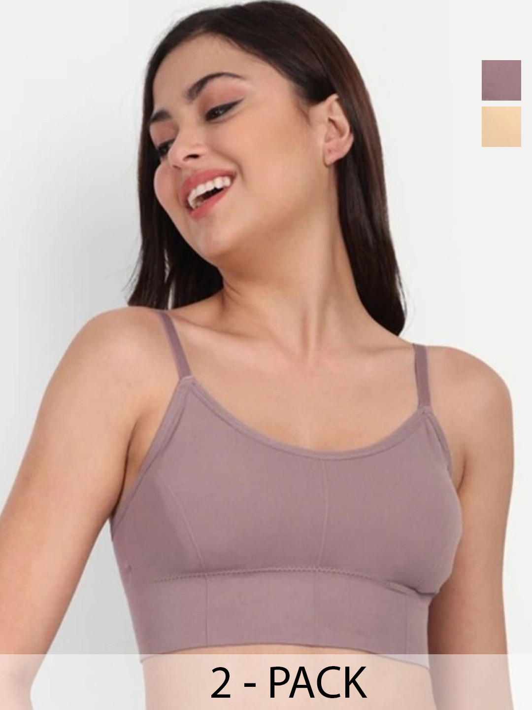 KAMINI Pack Of 2 Women Cotton Lightly Padded Bralette Bra