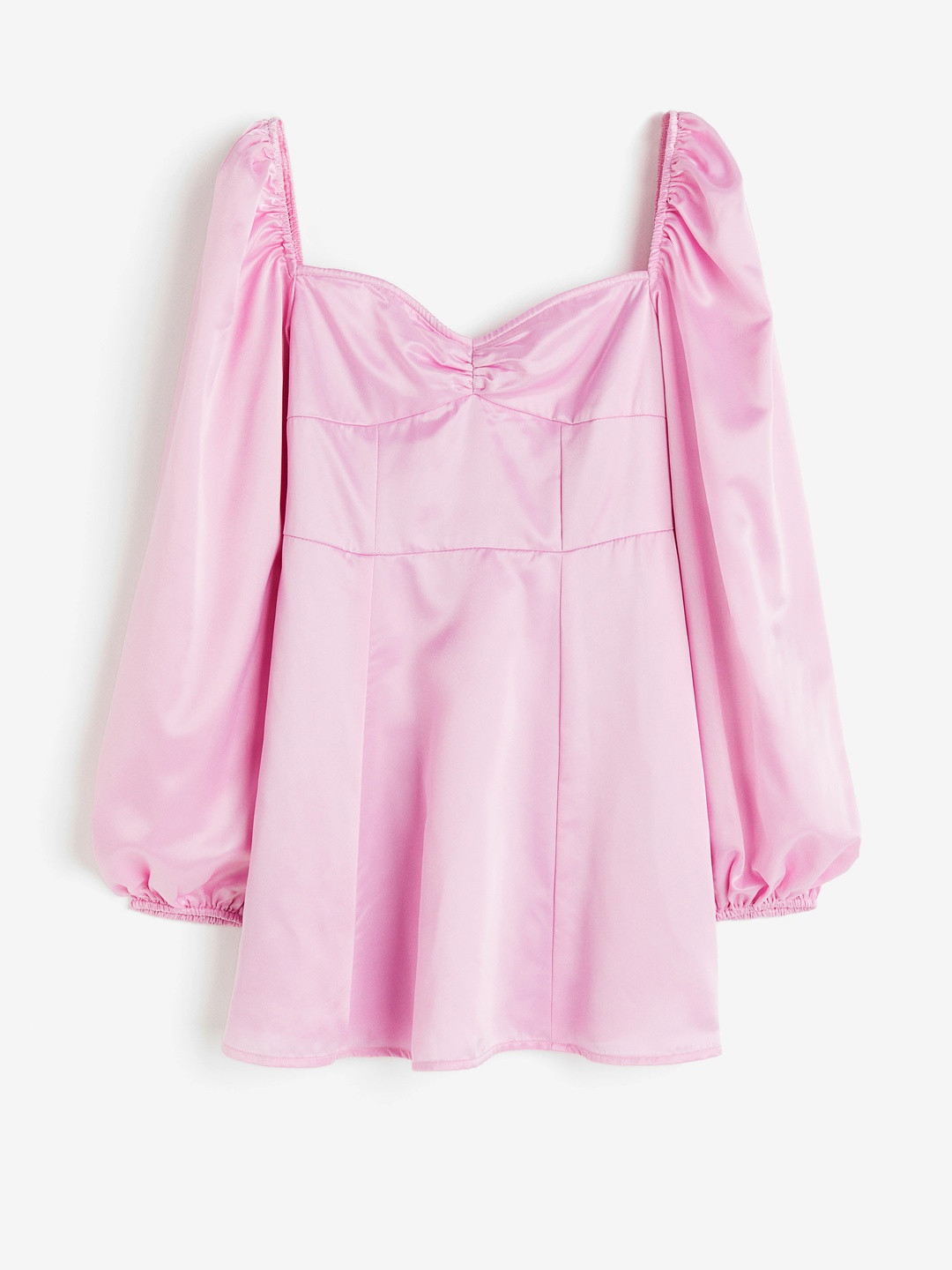 H&M Balloon-Sleeved Satin Dress