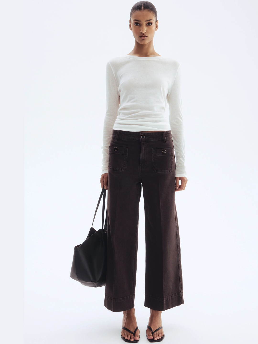 H&M Women Wide High Ankle Jeans