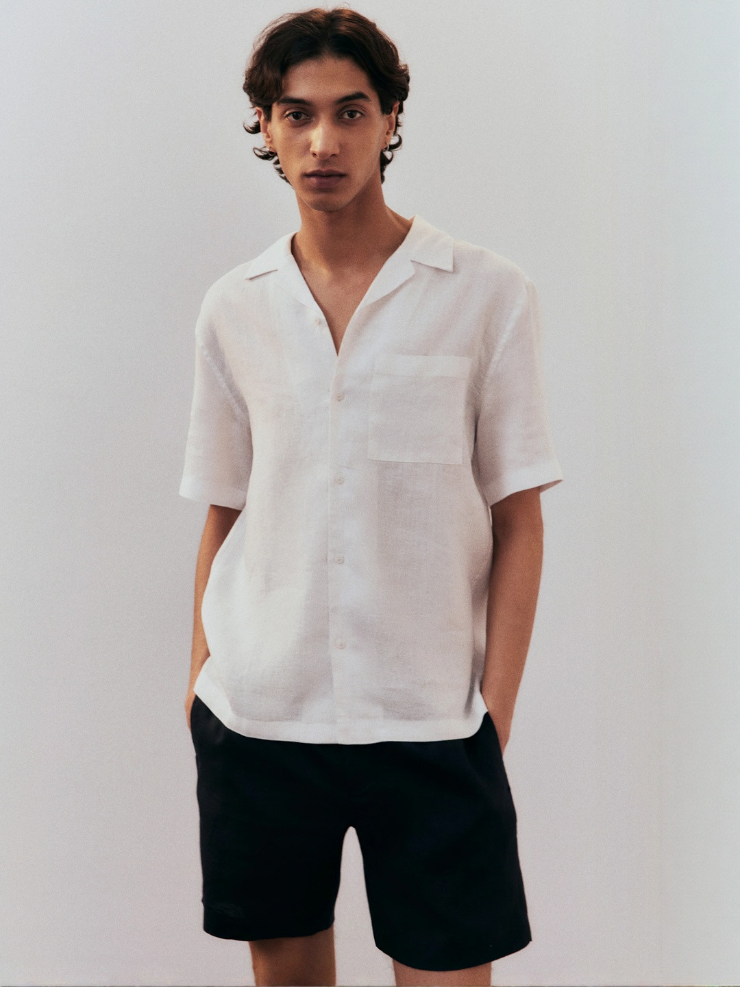 H&M Regular Fit Linen Resort Shirt