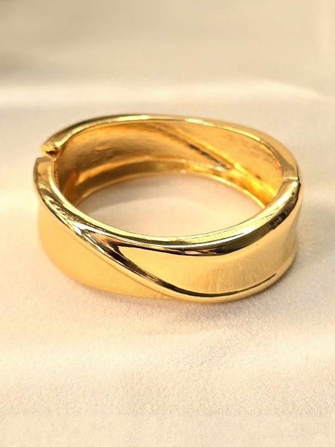 DKane Designs Women Curve Gold Plated Cuff Stainless Steel Bracelet