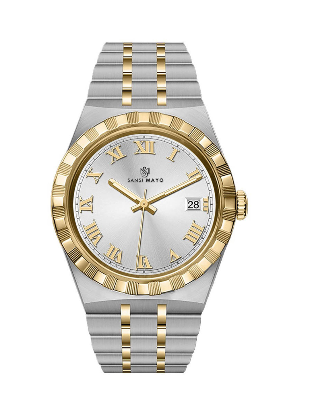 SANSIMAYO DIVAS Stainless Steel Bracelet Style Straps Analogue Watch SM-M-202-TTSG-SG-GR