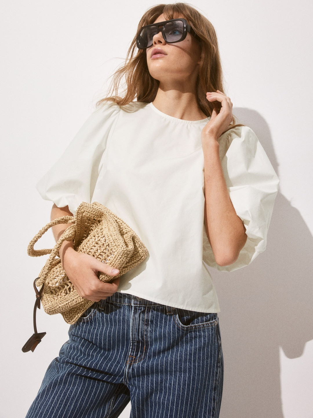 H&M Puff-Sleeved Blouse