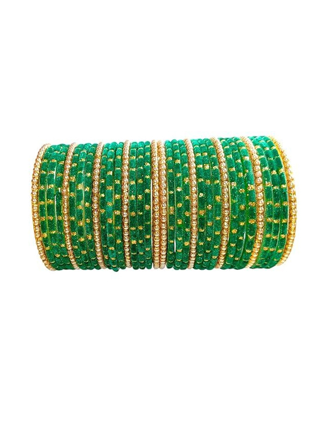 Yaara fashion Set Of 34 Velvet Artificial Beaded Textured Ethnic Bangles