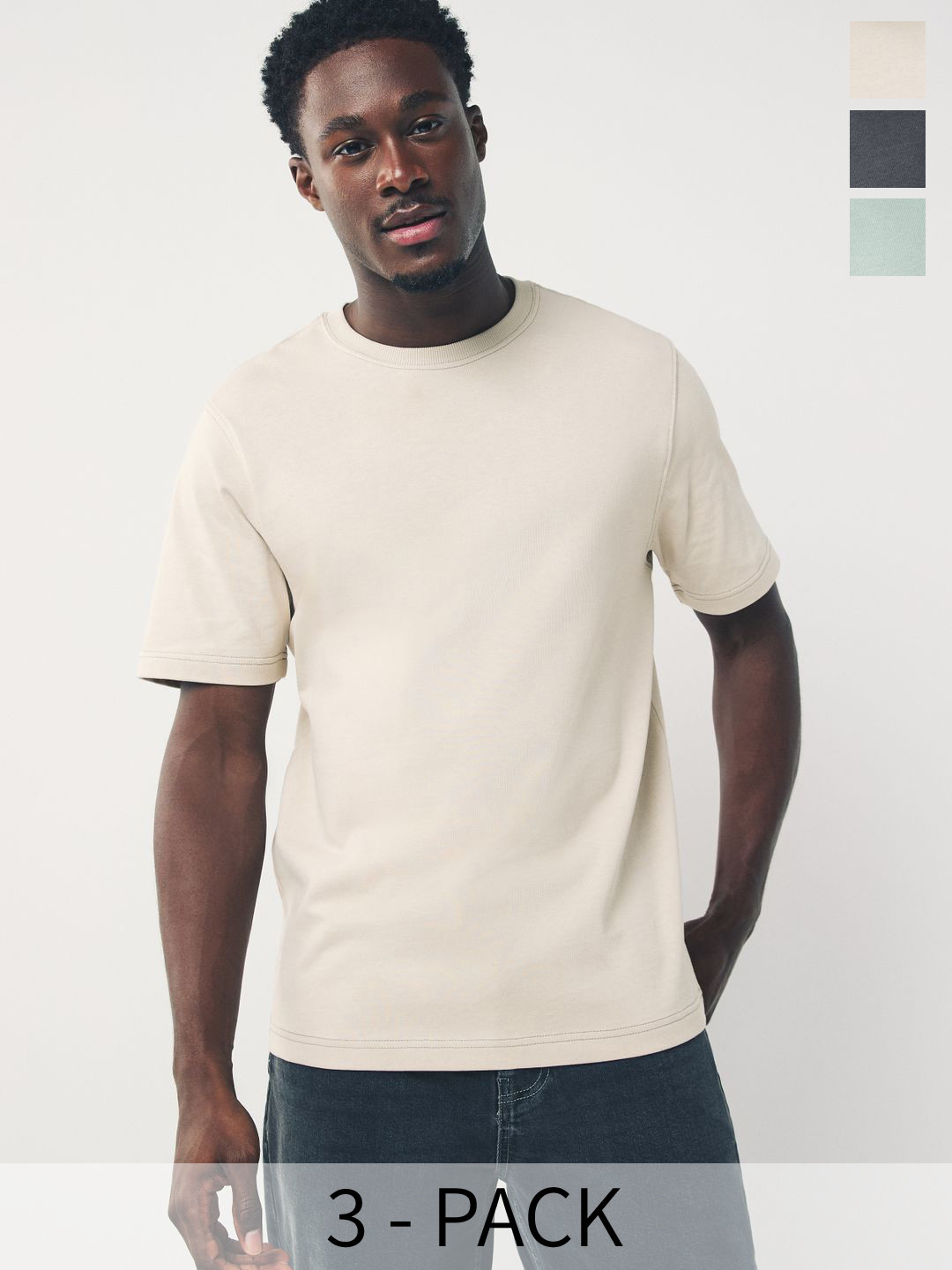 NEXT Pack of 3 Heavyweight Pure Cotton T-shirt