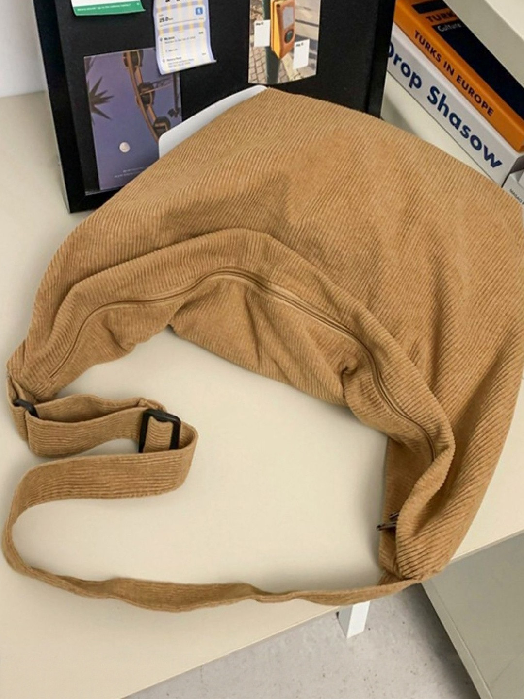 CORSICA Women Brown Oversized Polyester Swagger Hobo Bag