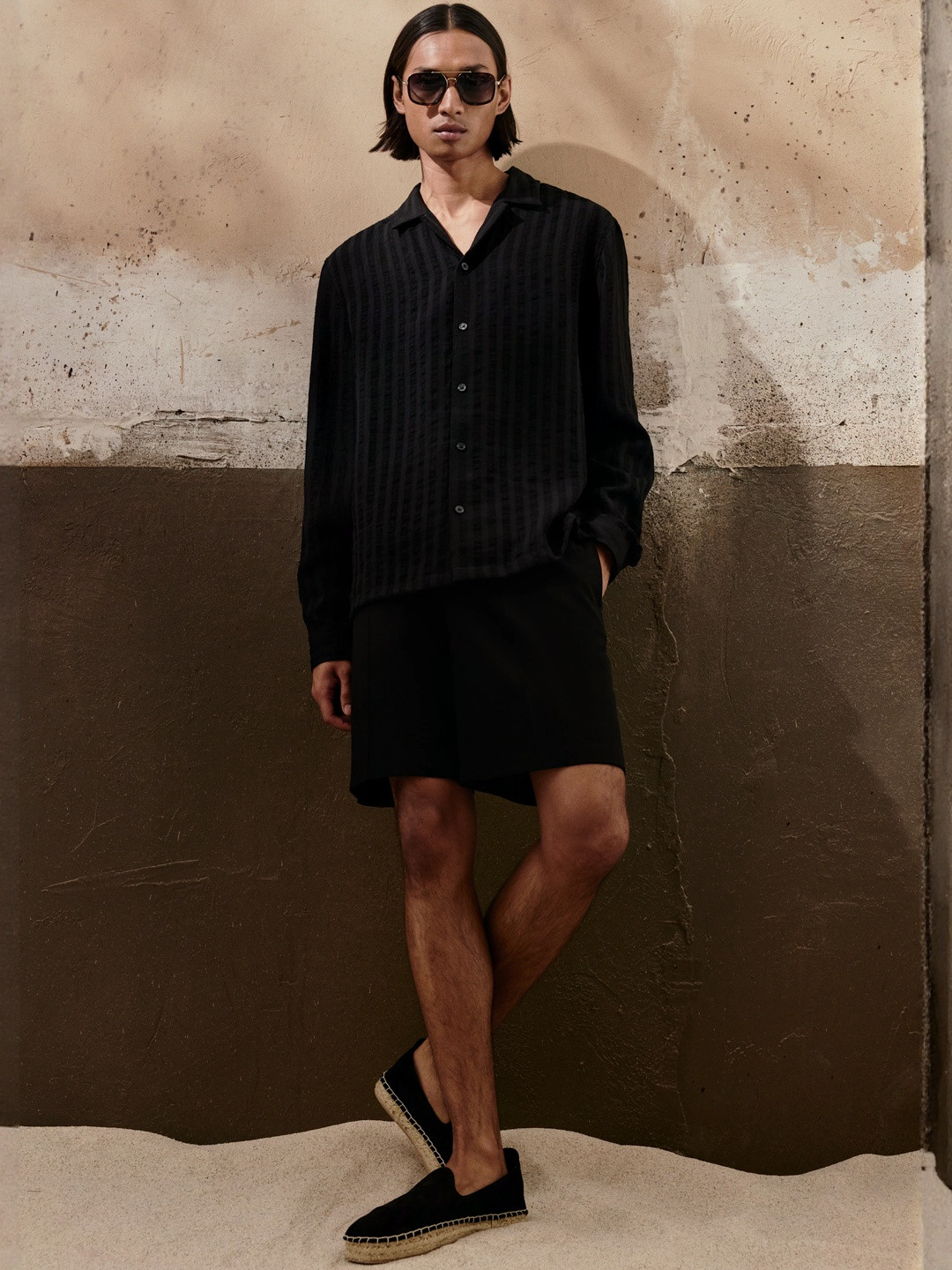 H&M Regular Fit Long-Sleeved Resort Shirt