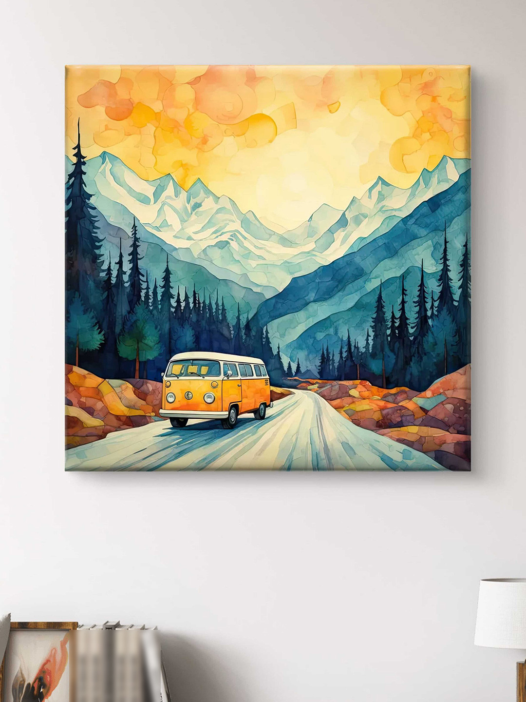 SAF Wooden Framed City Vibes Canvas Wall decor Wall Paintings