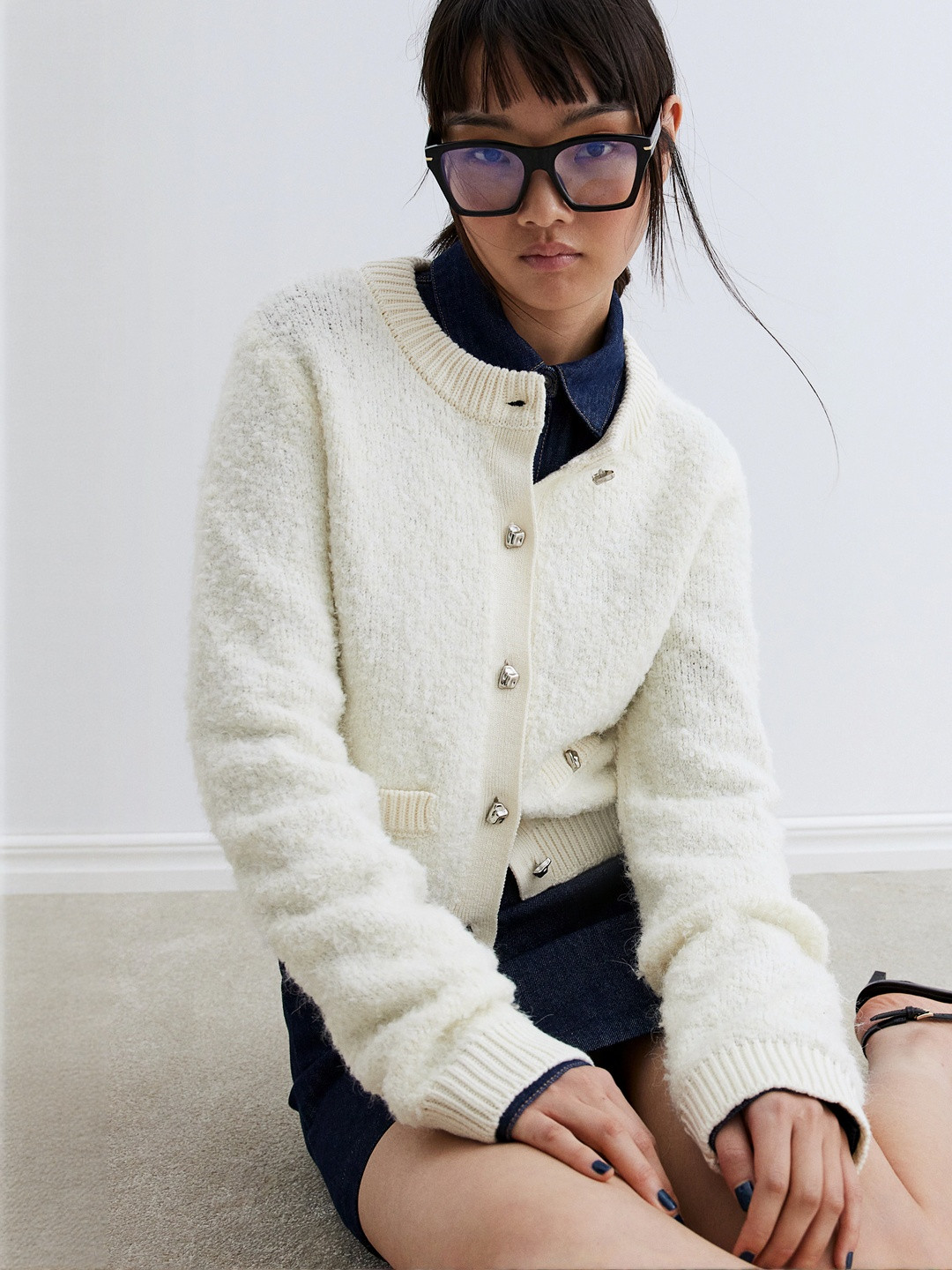 H&M Boucl-Knit Cardigan