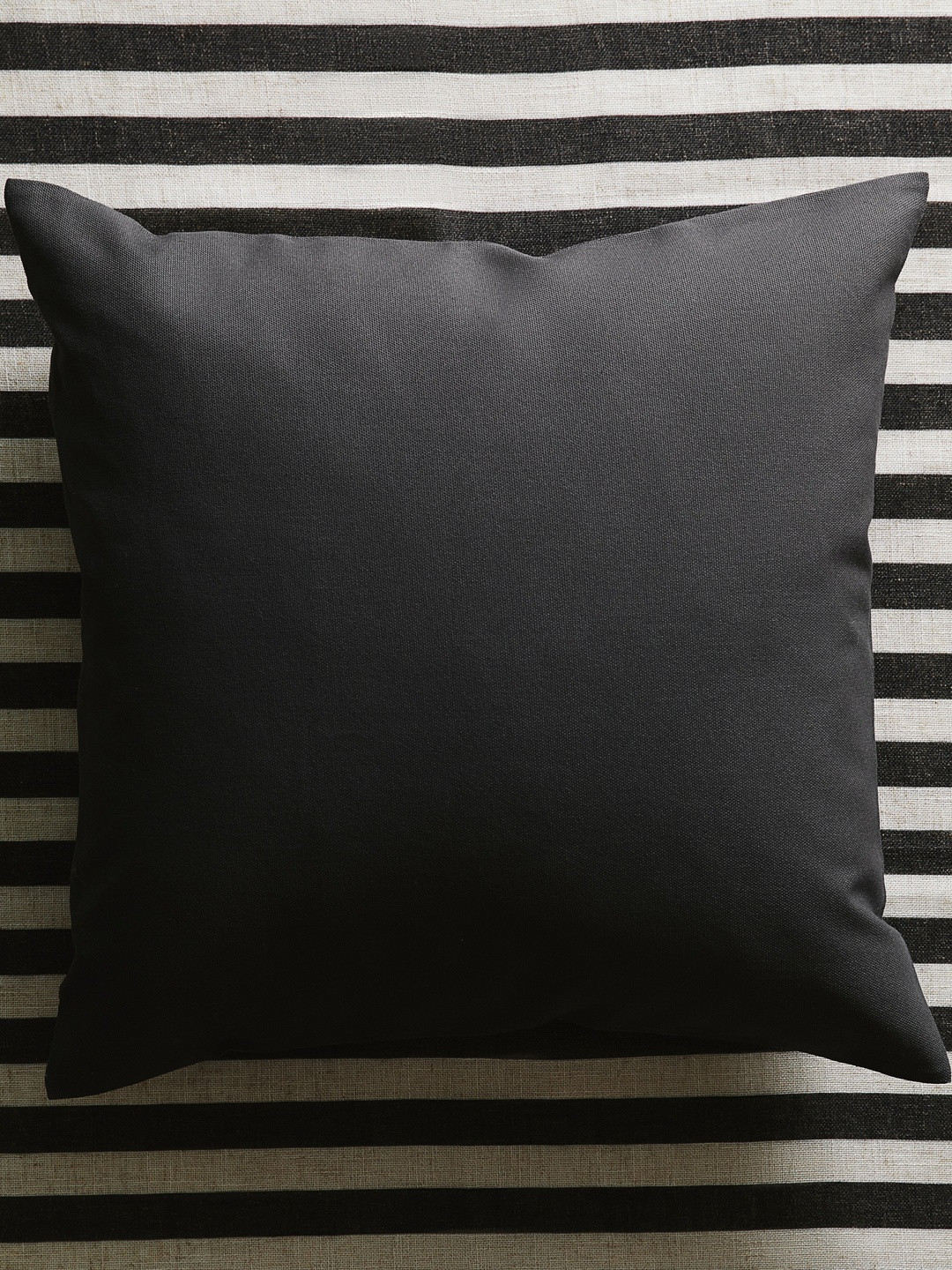 H&M Grey Cotton Washable Square Cushion Cover -20x20In