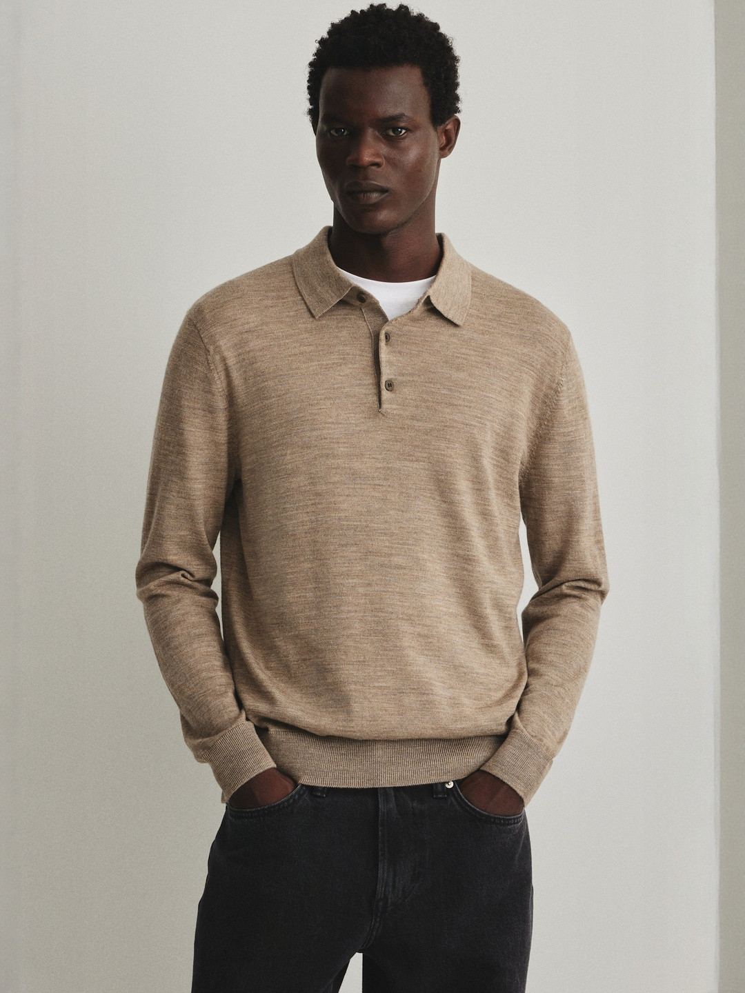 H&M Regular Fit Wool Polo Shirt