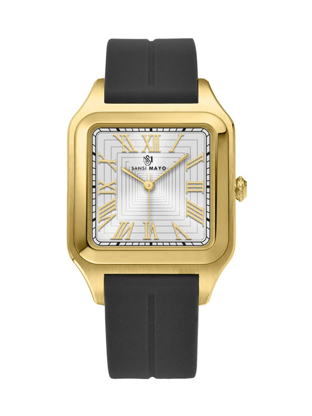 SANSIMAYO Mojo Men Dial & Bracelet Style Straps Analogue Watch SM-M-185-B-G-W