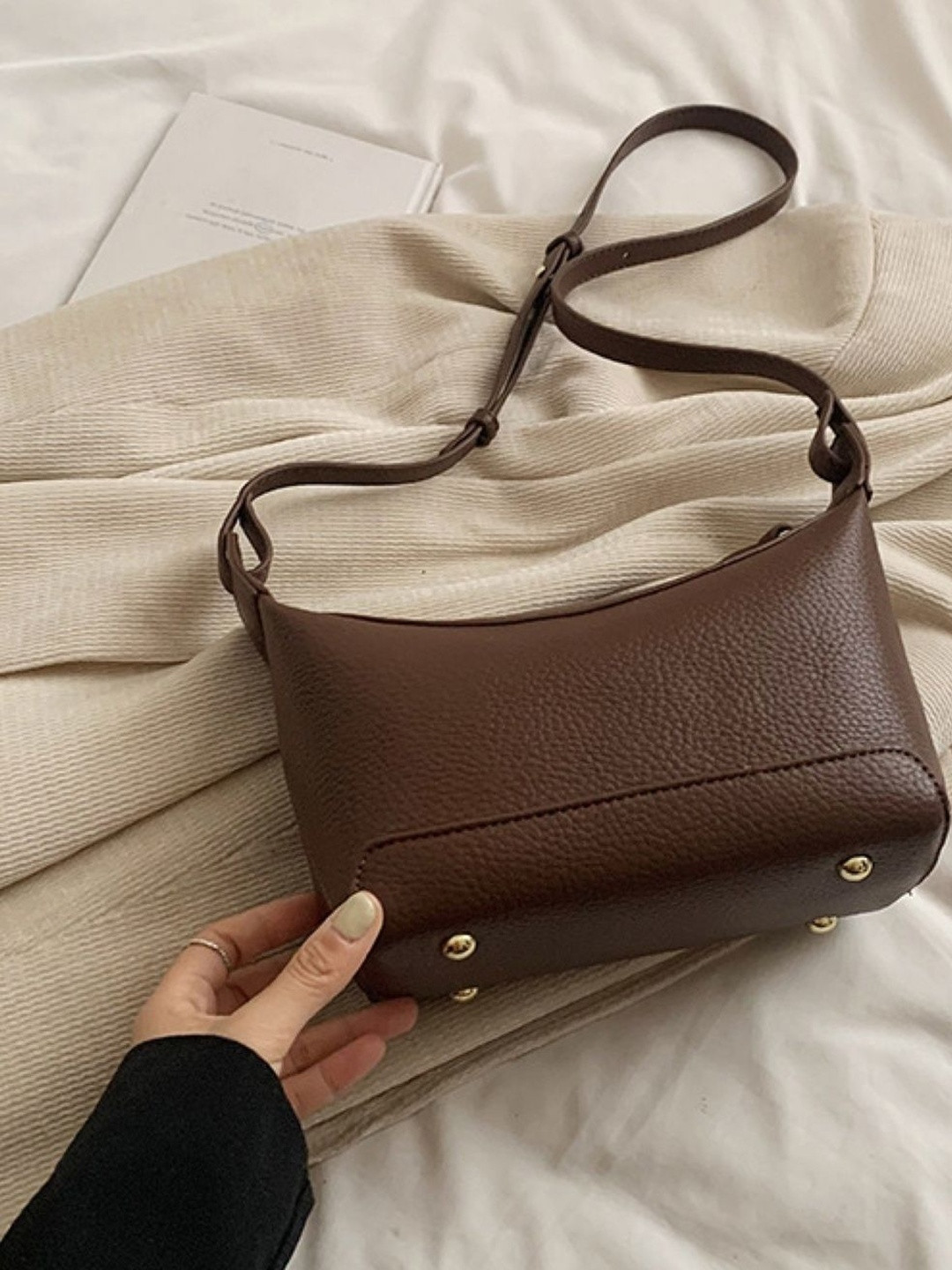 CORSICA Brown Polyester Casual Shoulder Bag