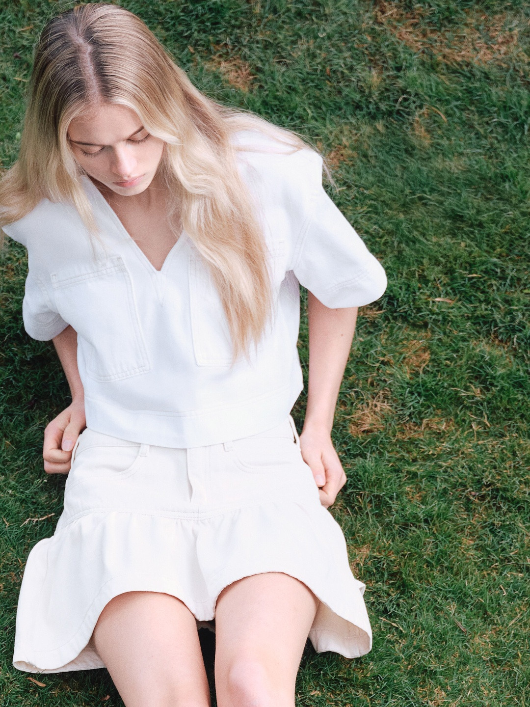 H&M Cropped Denim Shirt