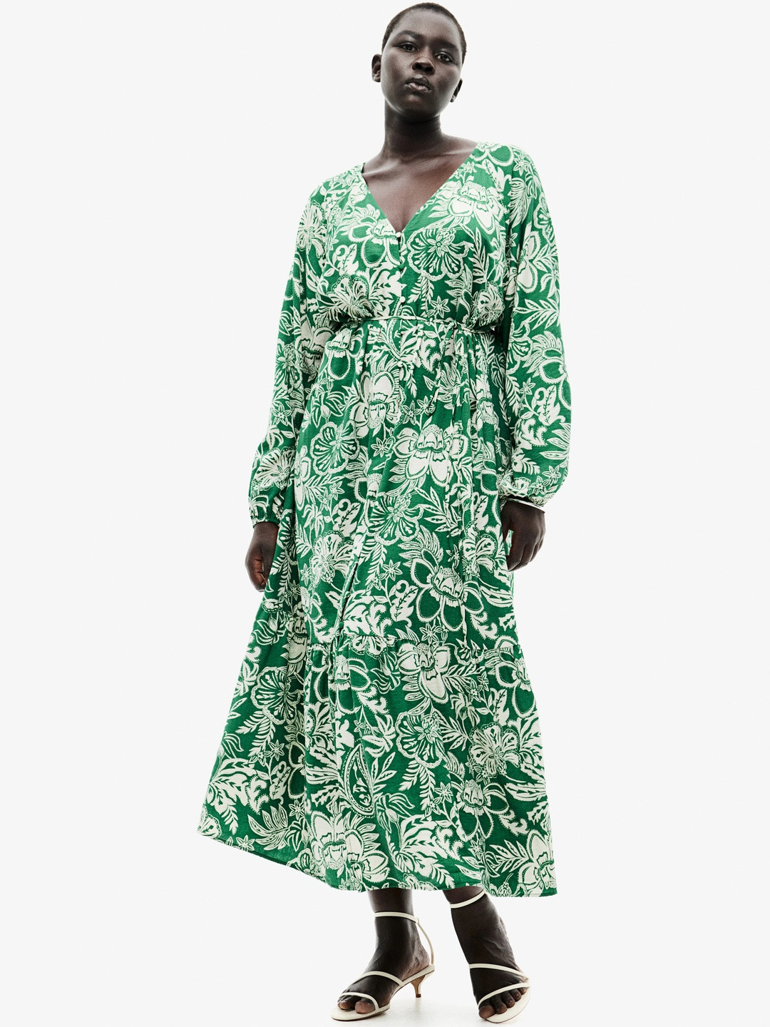 H&M Tie-Belt Crape Dress