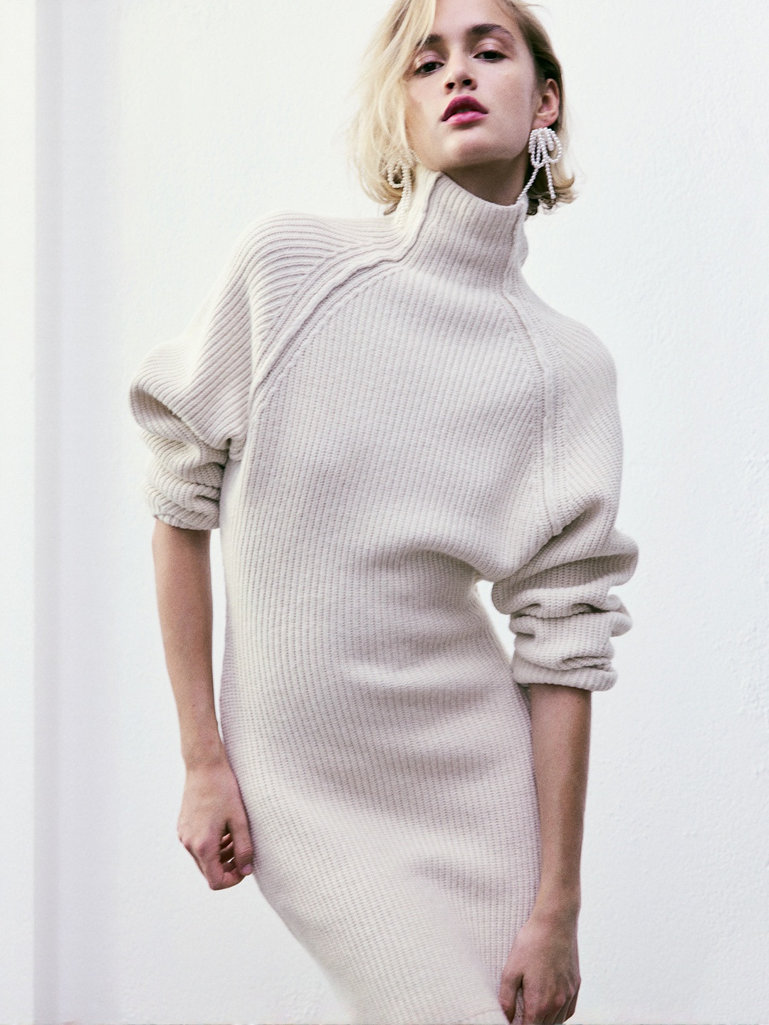 H&M Rib-Knit Turtleneck Dress