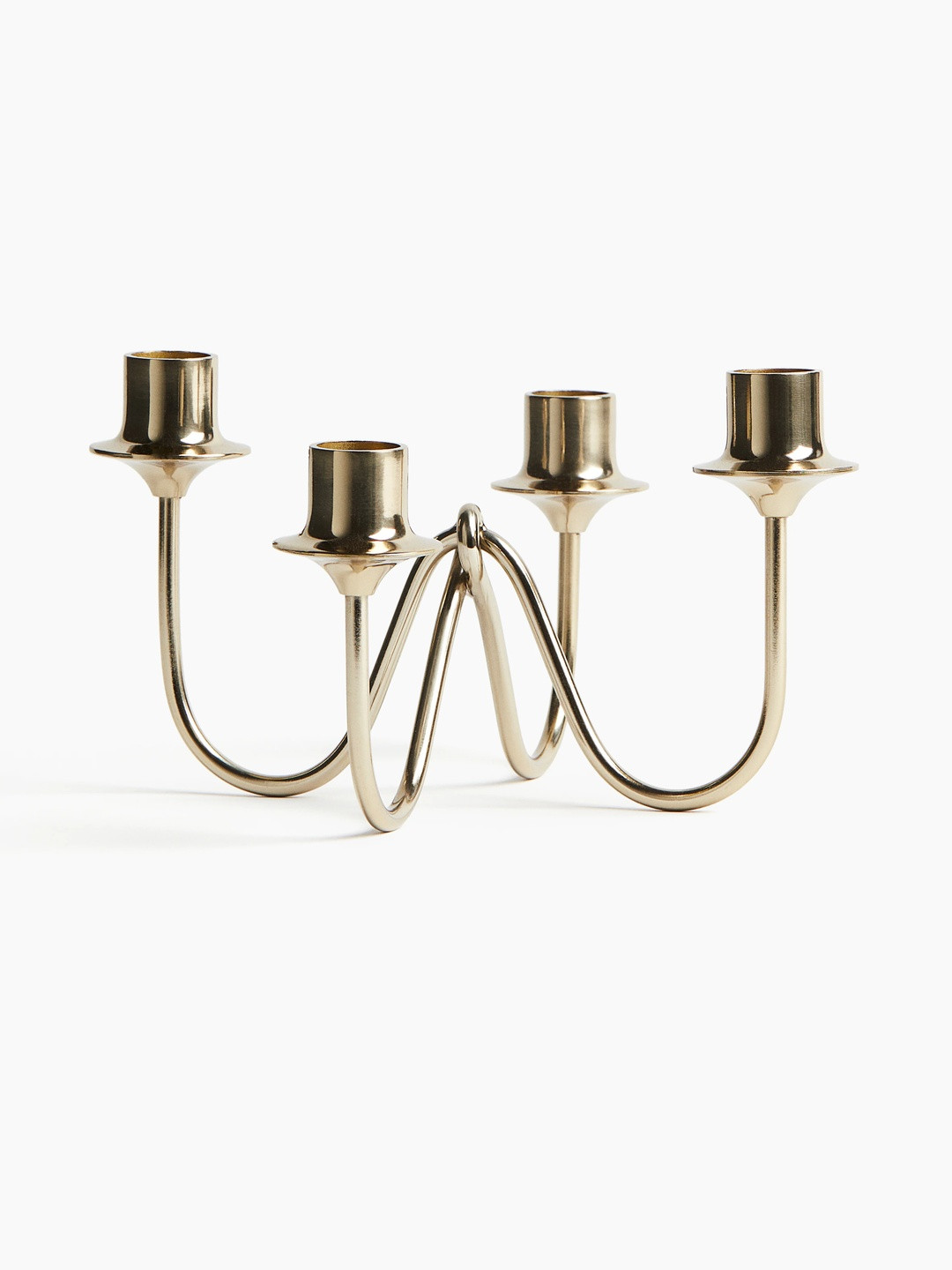 H&M Beige Metal Candelabra
