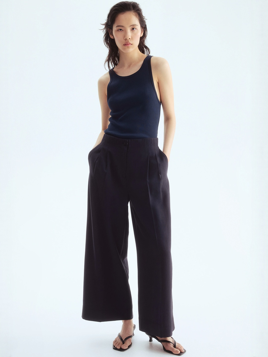 H&M Wide Ankle-Length Trousers