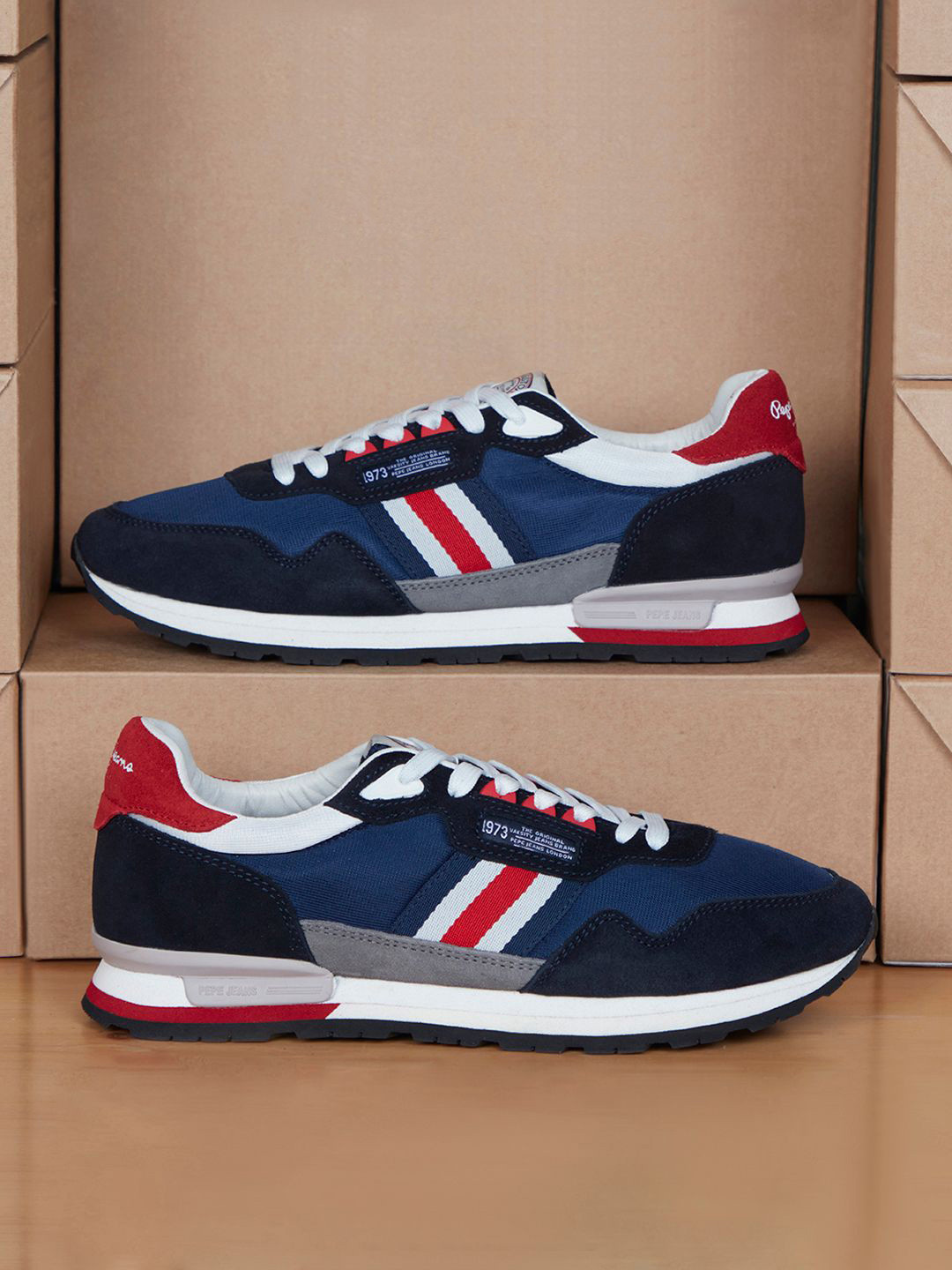 Pepe Jeans Men Colourblocked Round Toe Lace-Ups Sneakers Shoes