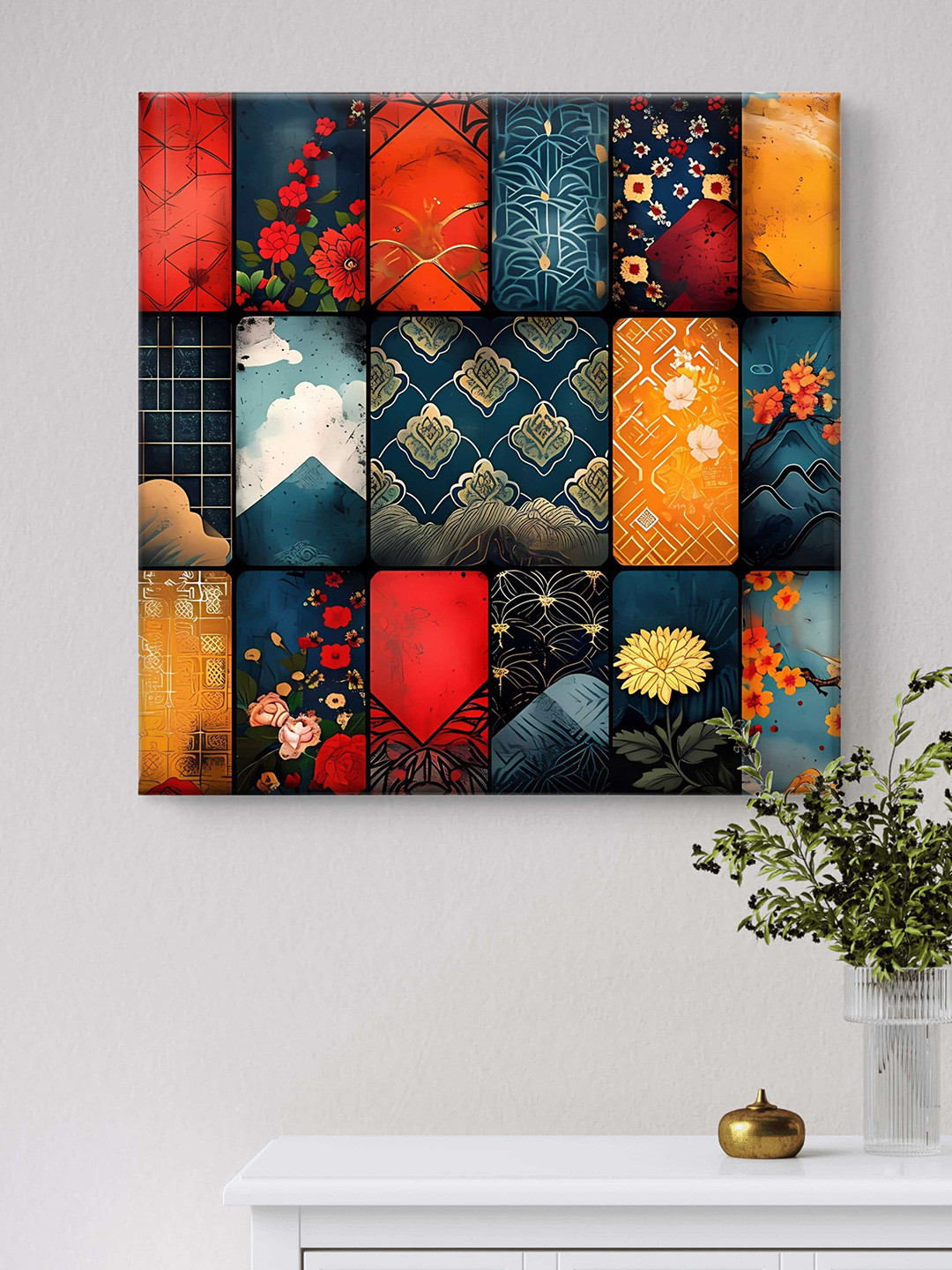 SAF Red & Black 1 Piece Canvas Abstract Wall Paintings