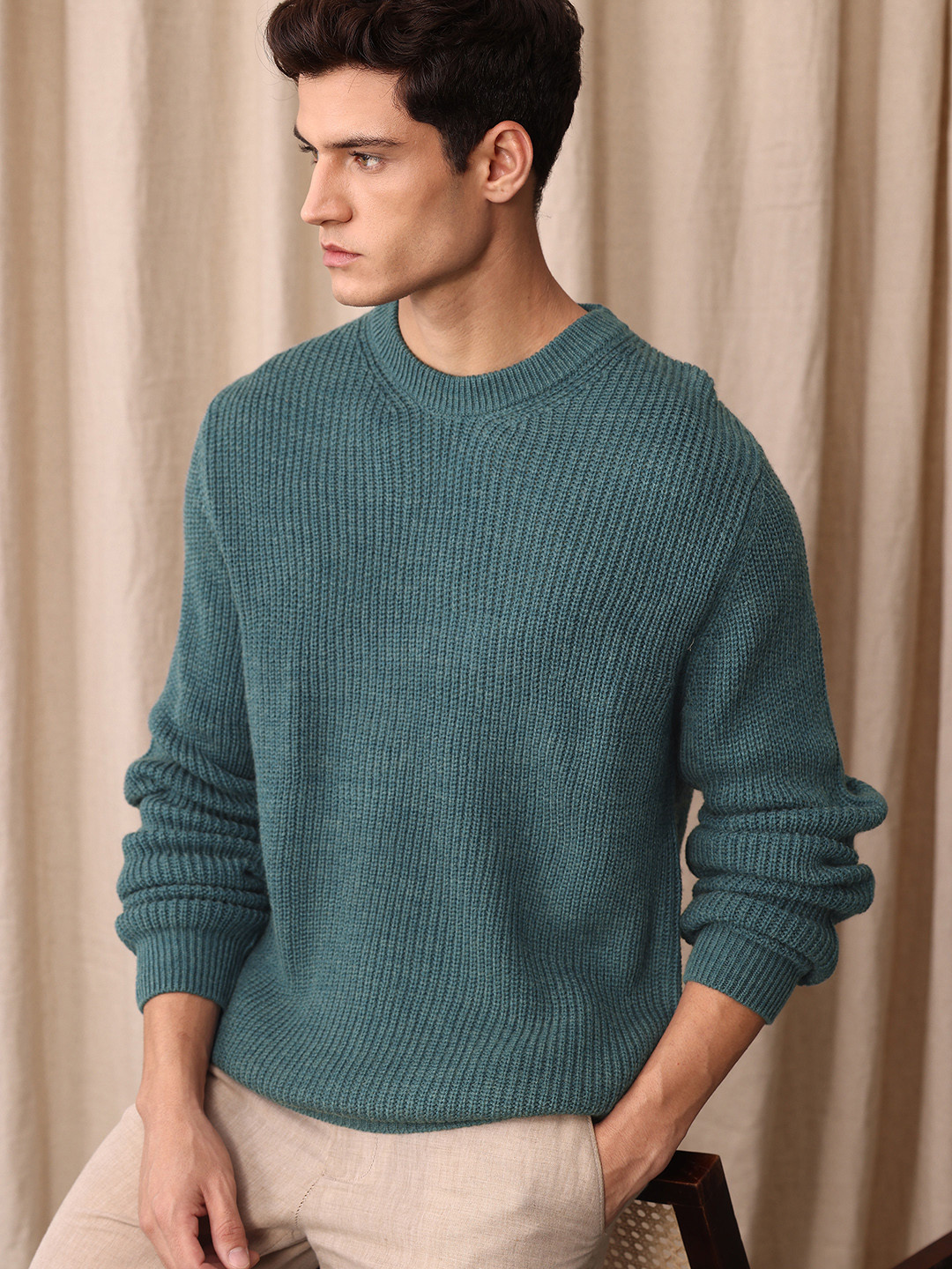 Mr Bowerbird Chunky Rib Tailored Fit Pullover Sweaters