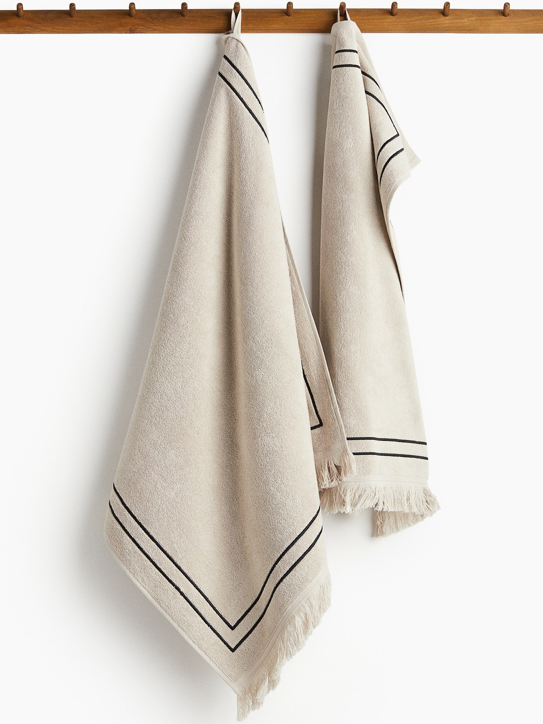 H&M Beige-Coloured Unisex Pure Cotton Terry hand towel