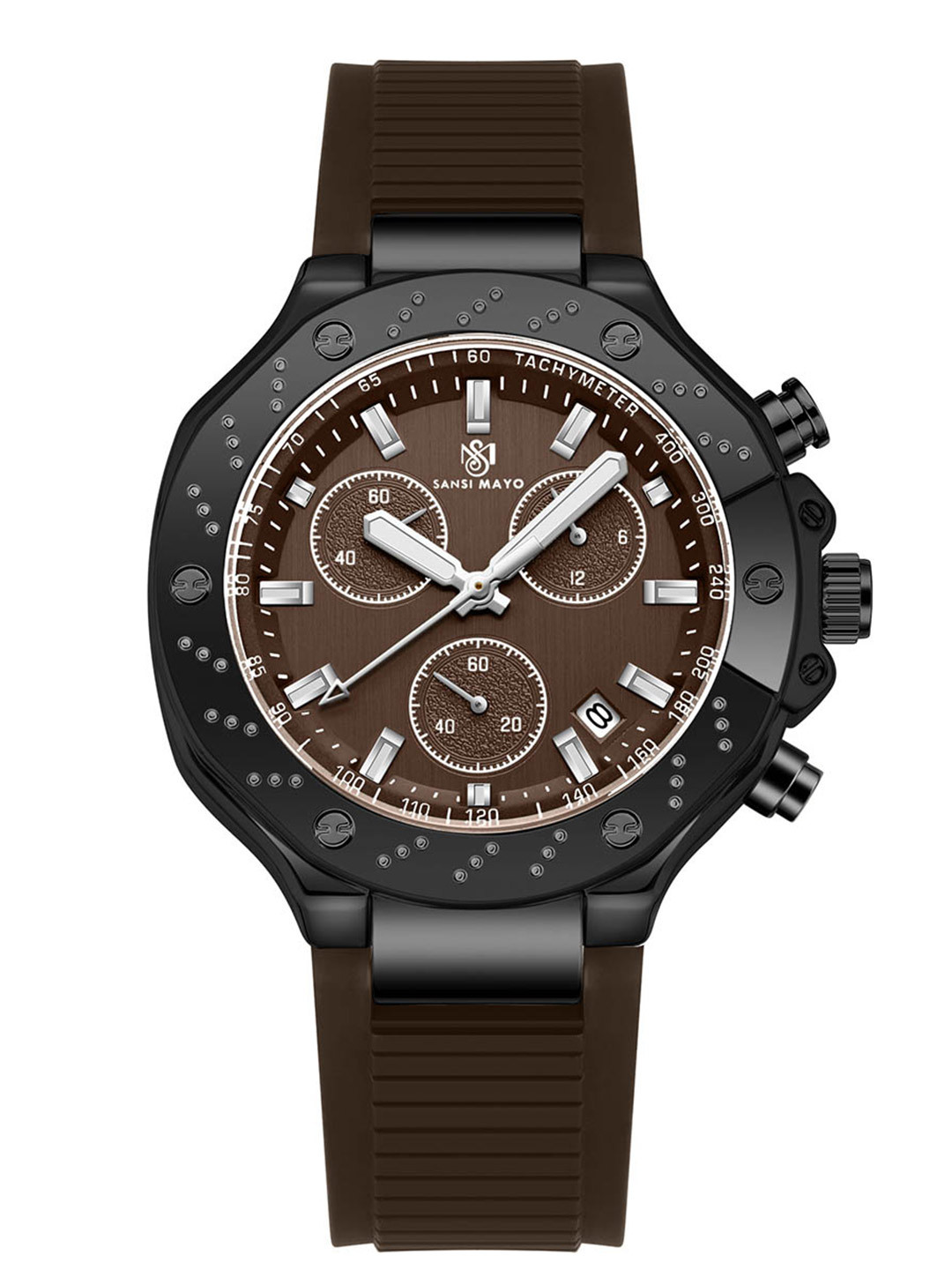 SANSIMAYO Romano Men Dial & Bracelet Style Straps Analogue Watch SM-M-226-BR-B-BR