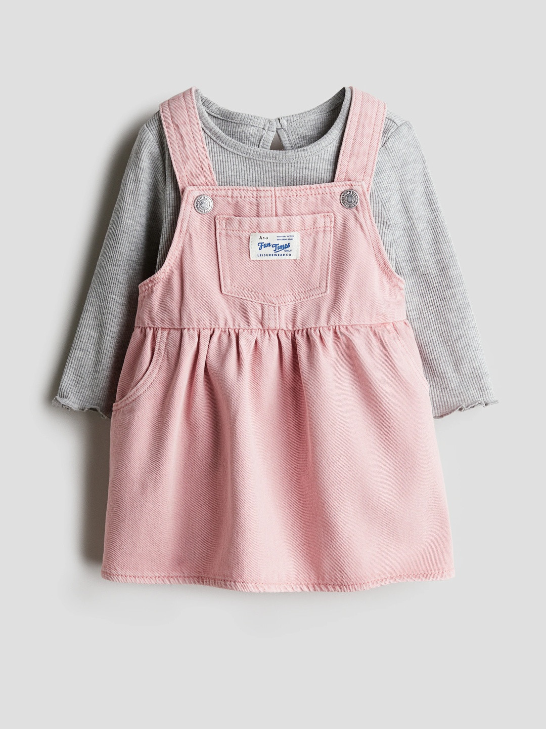 H&M Girls 2-Piece Denim Dress & Top Set