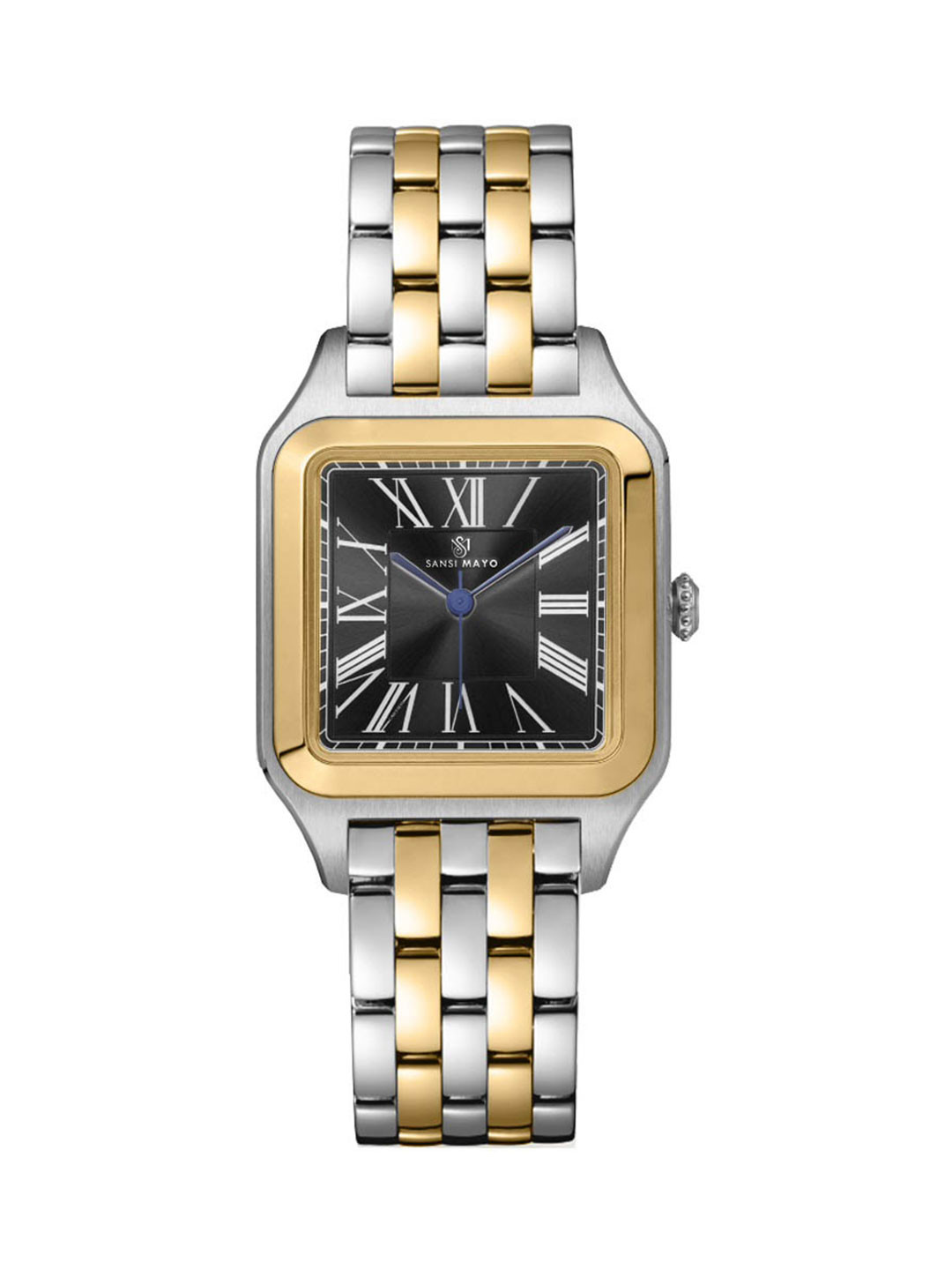 SANSIMAYO Men Stainless Steel Bracelet Style Straps Analogue Watch SM-M-199-TTSG-SG-B