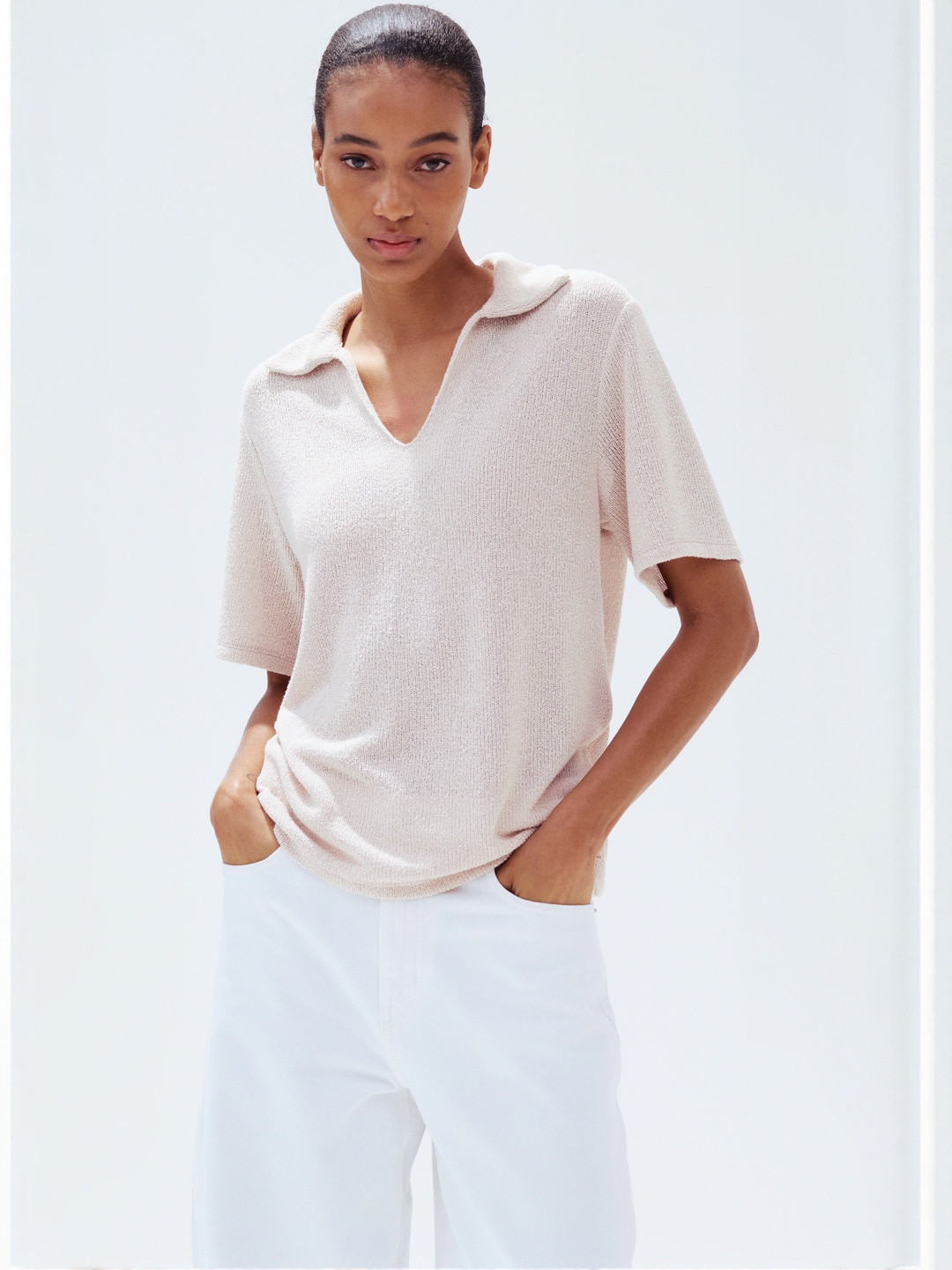 H&M Collared Knitted Top