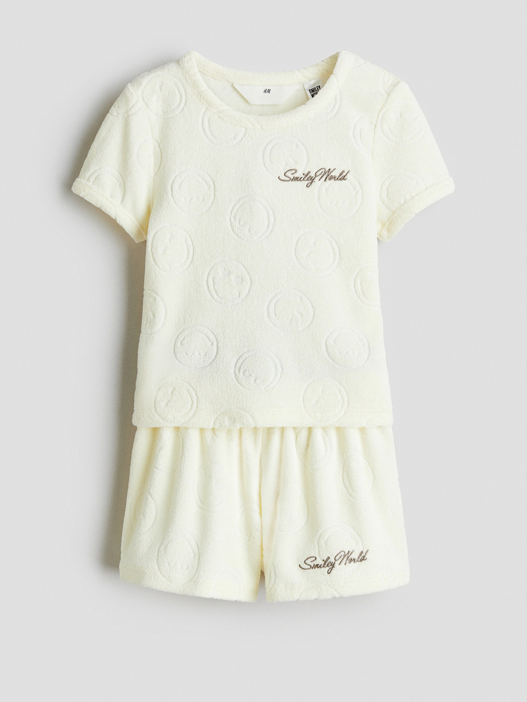 H&M 2-Piece Embroidery-Detail Terry Set