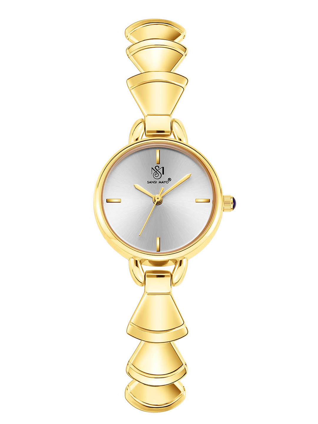 SANSIMAYO FLARE Women Stainless Steel Bracelet Style Straps Analogue Watch SM-L-230-G-G-GR