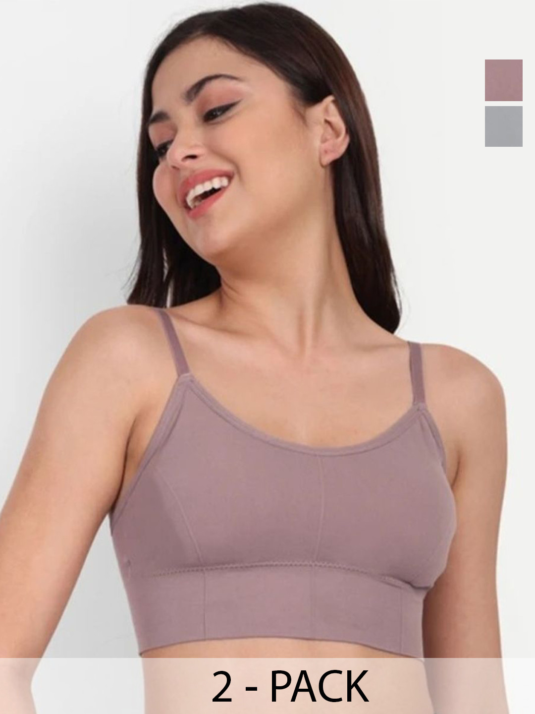 STORESHINE Pack of 2 Women Cotton Bra Full Coverage Lightly Padded