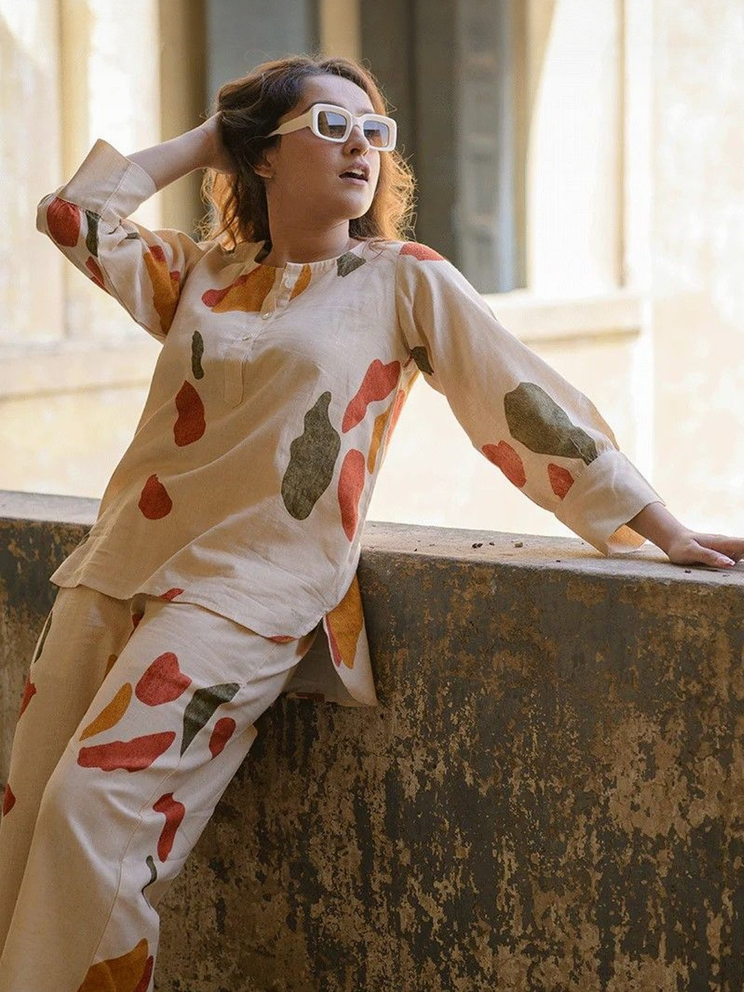 HERE&NOW Women Abstract Printed Co-Ords Set