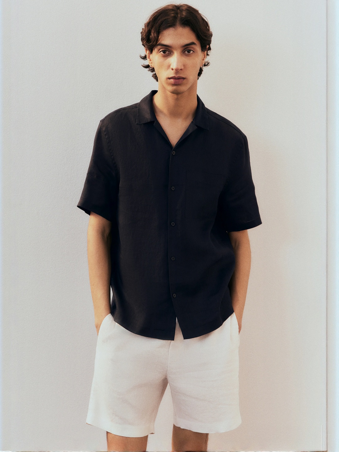 H&M Regular Fit Linen Resort Shirt